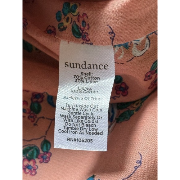 Sundance Tansy Gingham Check Floral Embroidered Blazer Jacket Medium Linen - Picture 6 of 9